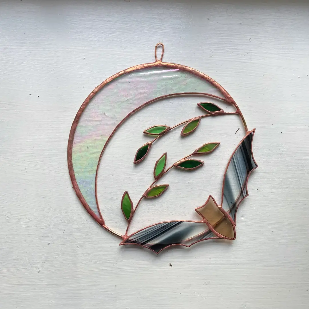 Bat, Moon and Leaves Wreath