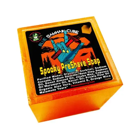 Blue Samhain CUBE 2.0  Spooky Preshave Soap | Contains Rose Clay | A Phoenix Fall Classic!