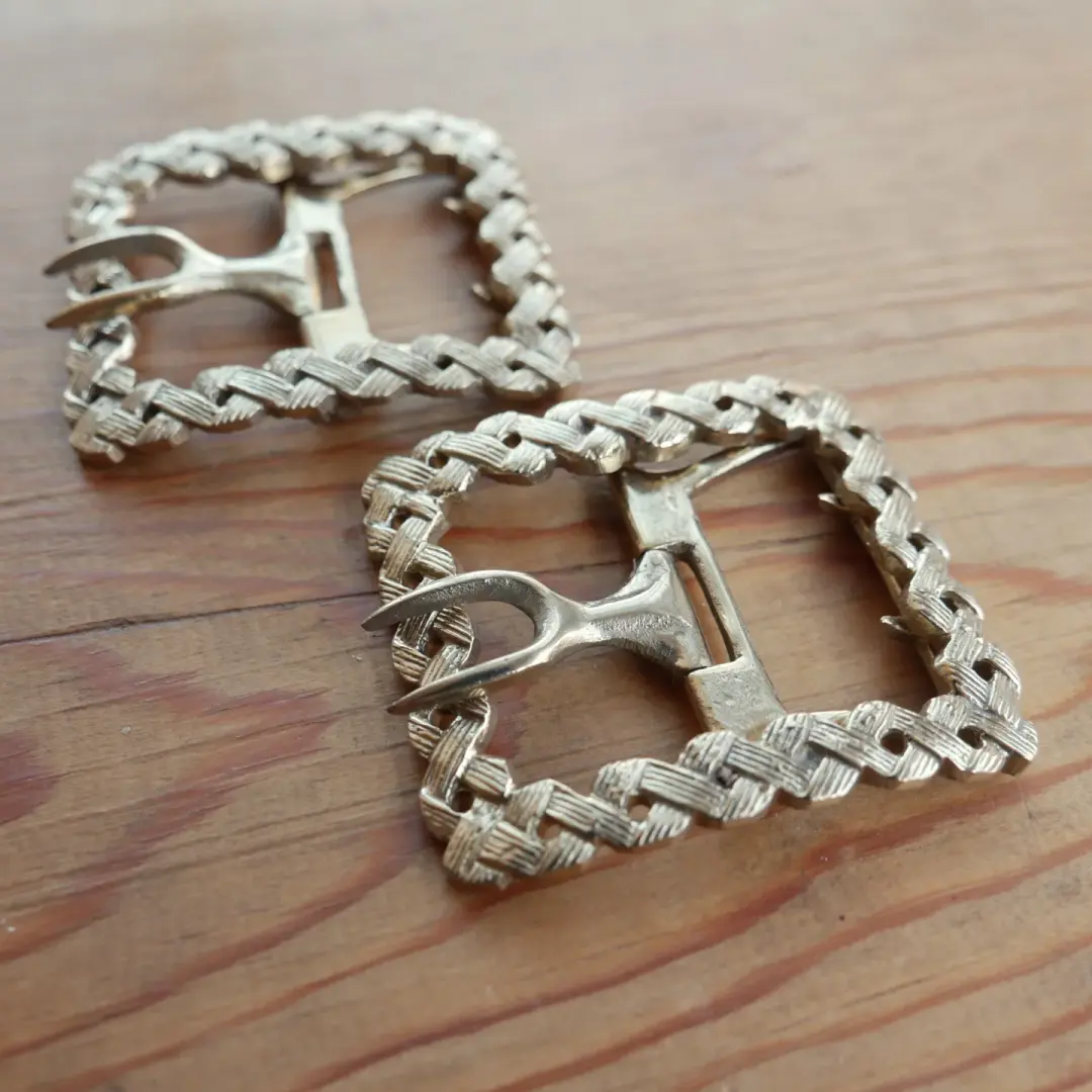 Men's Shoe Buckles - Basket Weave