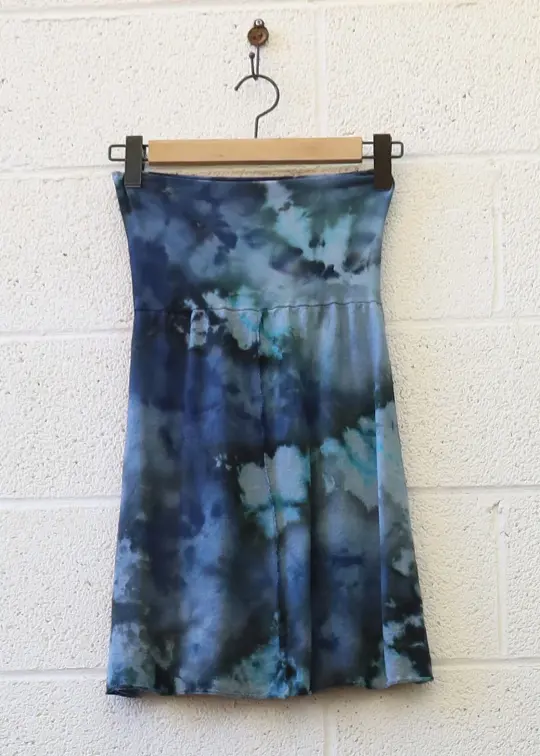 OOAK - Warrior Simplicity Short Skirt  / XS / Med Hemp/Organic Cotton / Ice Dye (158)