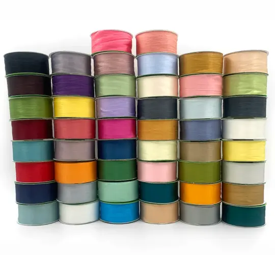 1.25" 100% hand-dyed silk ribbon spool