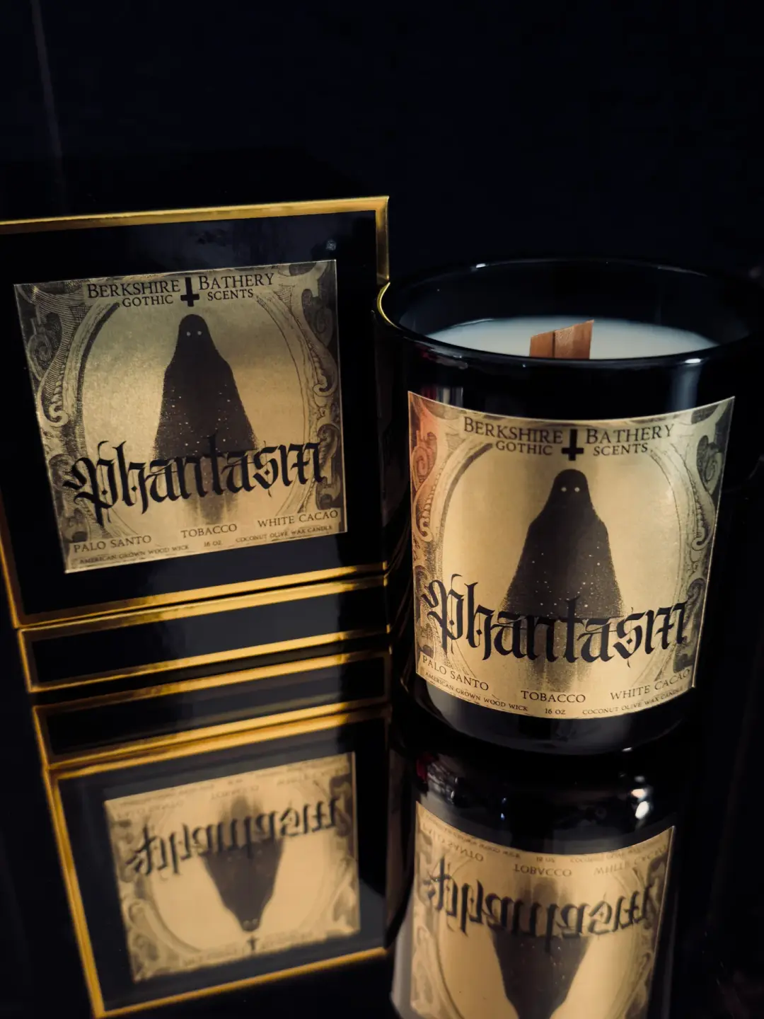 PHANTASM | Palo Santo + White Chocolate - 16oz Wood Wick Candle