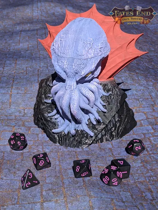 Mind Flayer 3D Printed Dice Jail | RPG Dice Vault | D20 Storage Box | Player Gift - Fate's End Collection - Enter a World of Enigma!