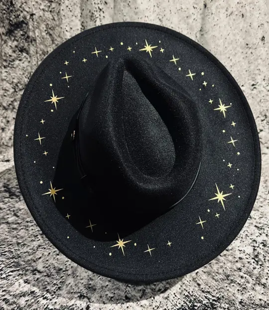 Starry Night Vegan Felt XL Brim Hat