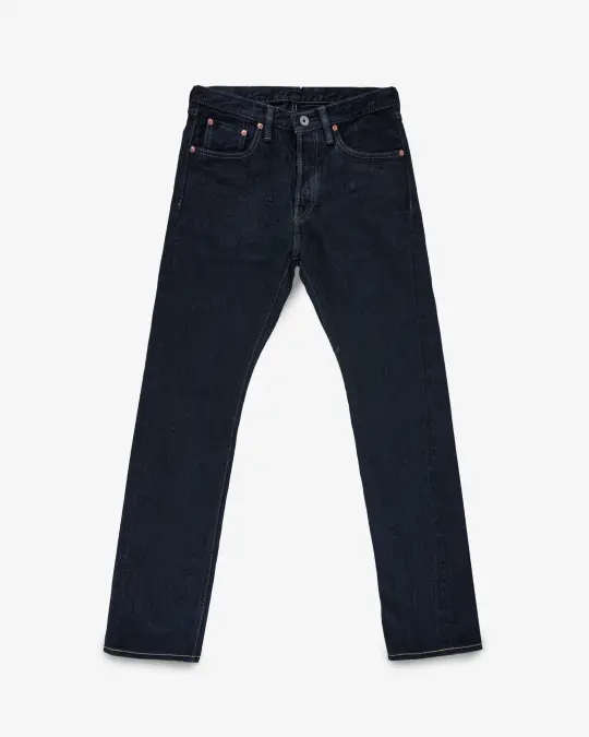 16oz Slubby Selvedge Denim Slim Cut Jeans - Indigo Overdyed Black