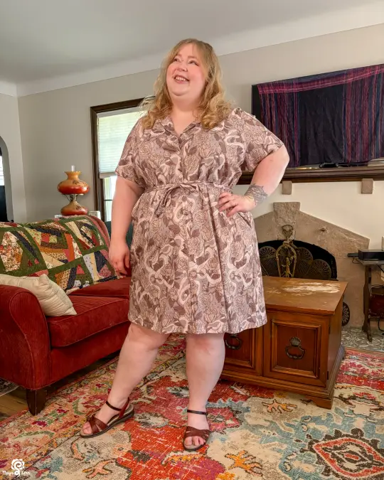 Hiss Latte Cotton Button-Up Dress — FINAL SALE