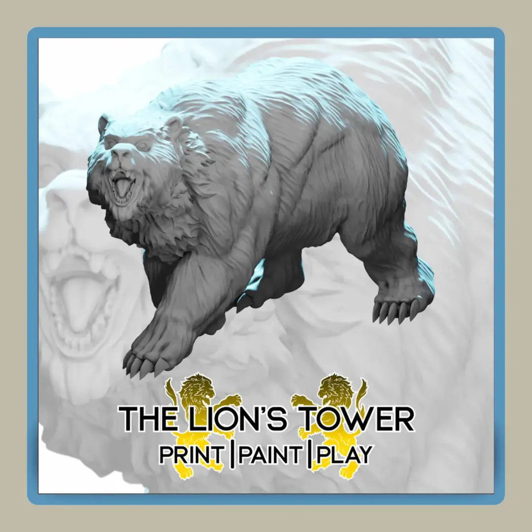render of 32mm miniature bear