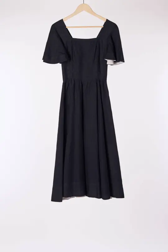 Nora Dress, Butterfly Sleeve, Night Navy