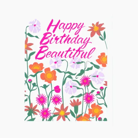 Beautiful Bright Birthday Flowers Card