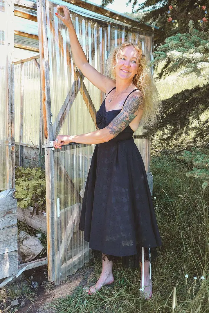 Cotton Grace Sundress in Black-XS