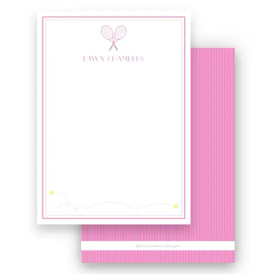 Girl's Pink & Purple Tennis Lined Stationery