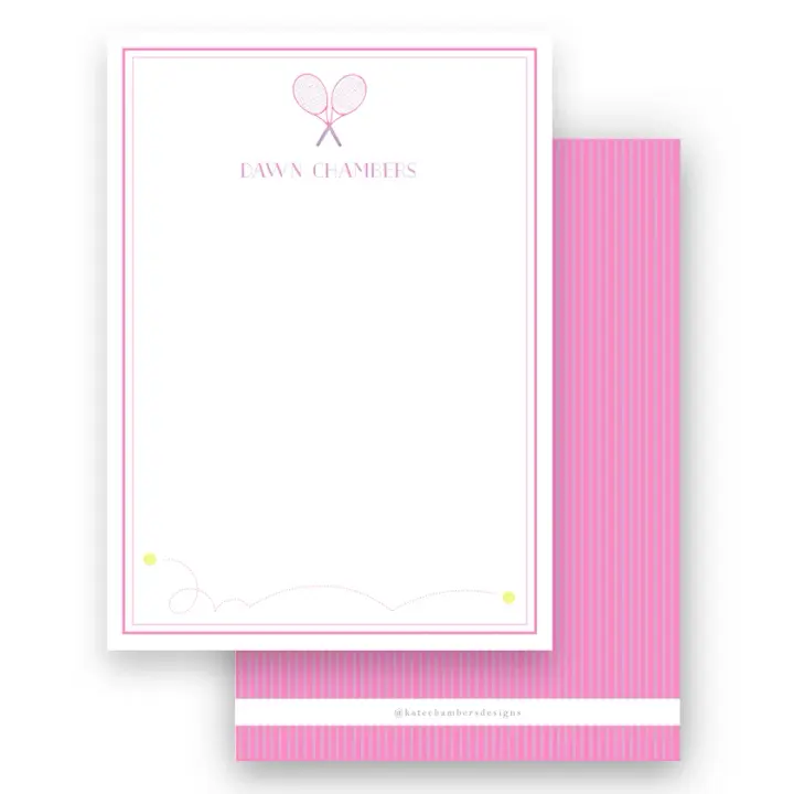Girl's Pink & Purple Tennis Lined Stationery