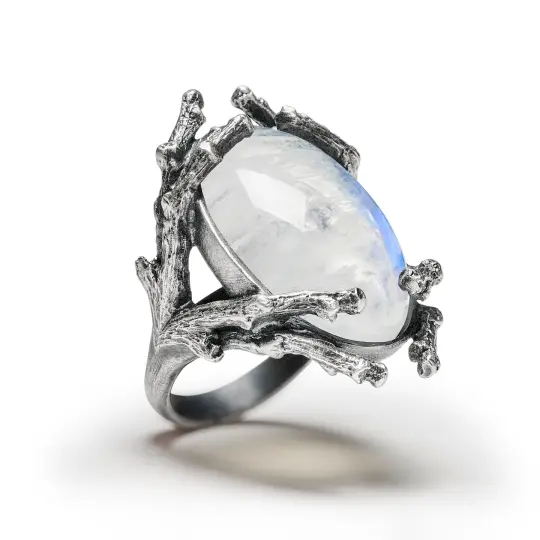 The Battle Witch. Moonstone Ring. Size 6.5