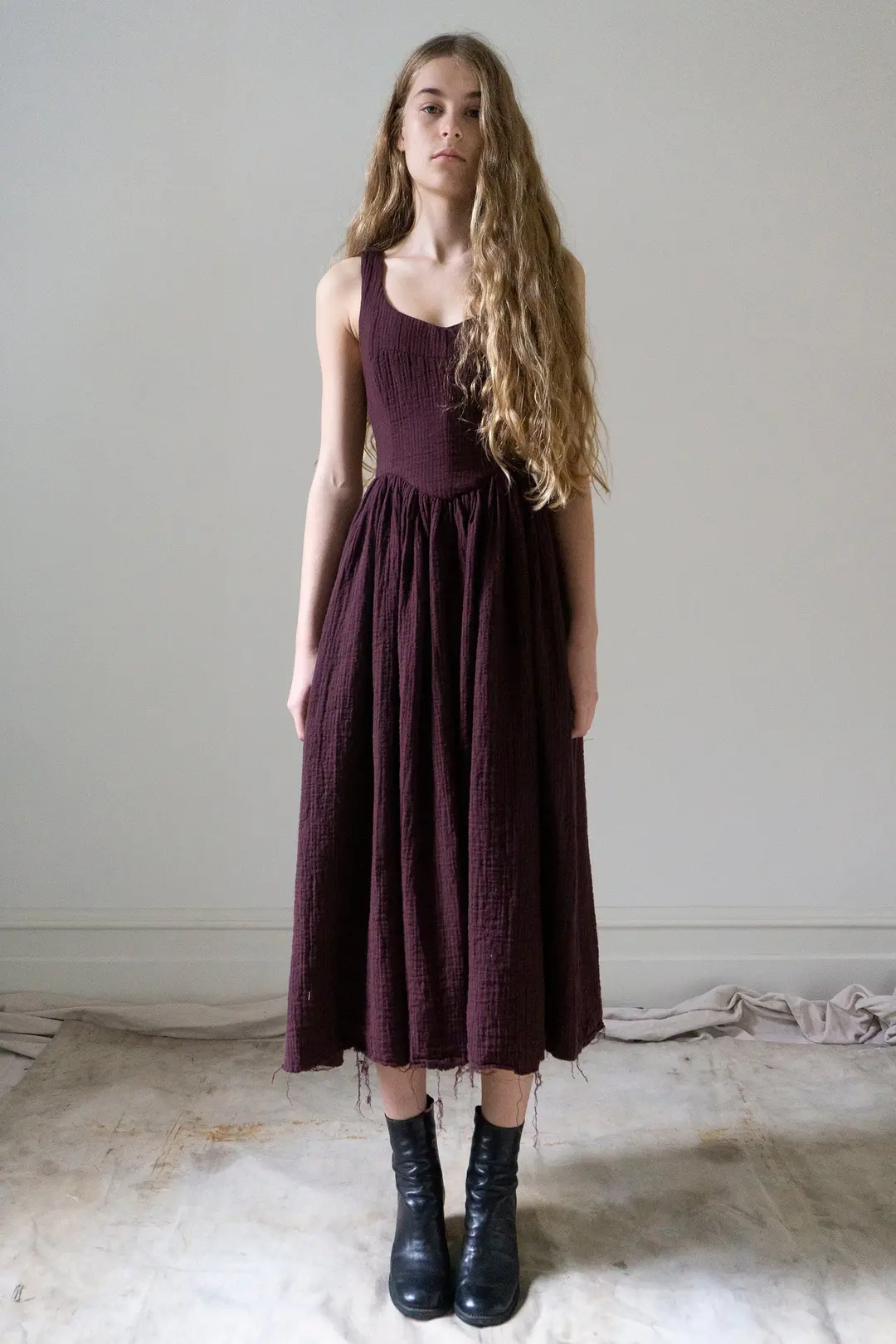 Hemlock Dress - Merlot Stripe
