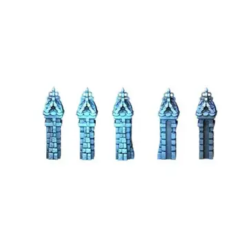 Wall Set I 28mm 3D printed medieval fantasy town terrain, 3D render, front view