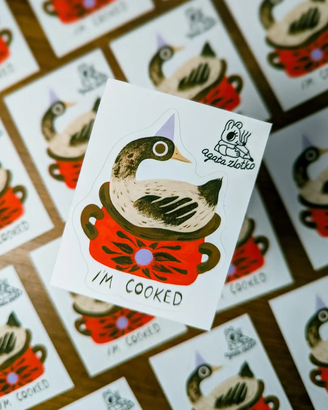 I'm COOKED Silly Goose Sticker