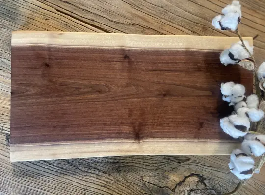 25L004 - Dual Live Edge Walnut Board