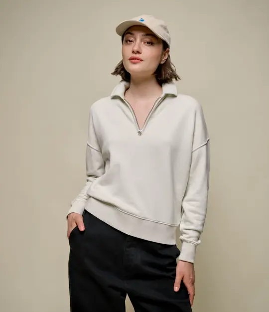 Cropped Retro Fleece Women's Half-Zip Sweatshirt