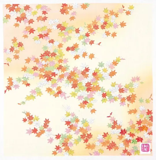 Cotton handkerchief - Autumn leaves (3 colors)