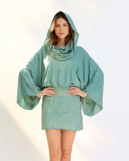 Super Cowl Birdie Banded Simplicity Mini Dress