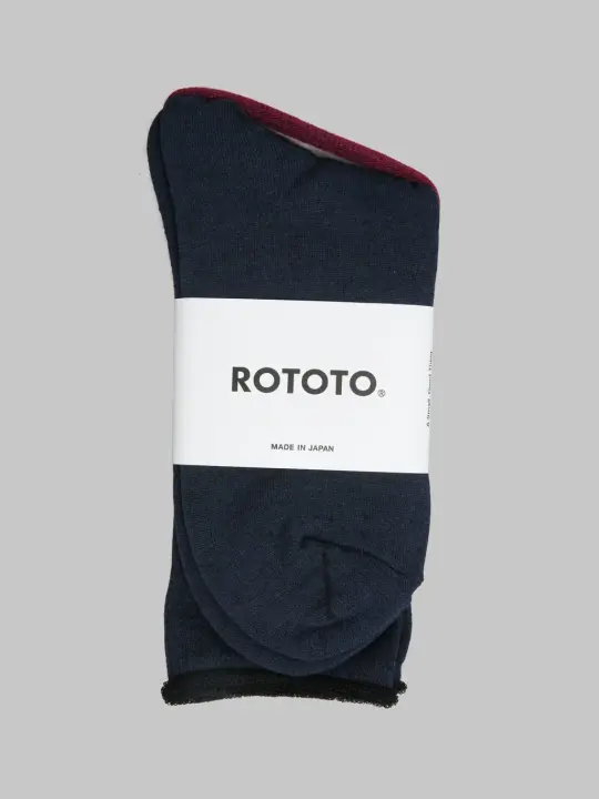 ROTOTO City Socks Navy/Black