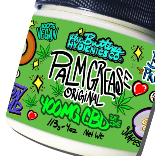 Palm Grease CBD - Original Recipe | CBD Extra Thick Lube for Masturbation & Fisting | Grapeseed & Sustainable Palm Butter