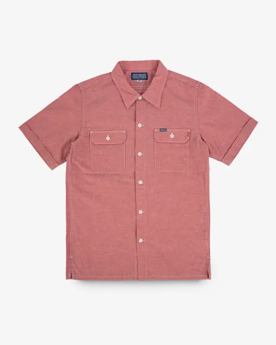 4oz Selvedge Short Sleeved Summer Shirt - Red