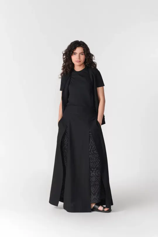 CHENILLE LAYERED SKIRT PANTS