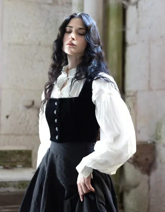 Dirndl (Mieder) autrichien 'Constanze' en velours noir
