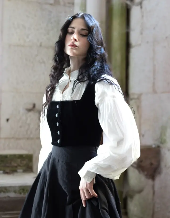 Dirndl (Mieder) autrichien 'Constanze' en velours noir
