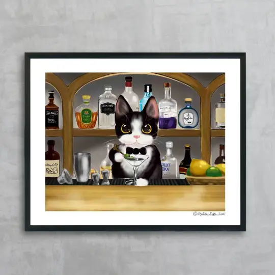 Bartender Kitty Fine Art Print