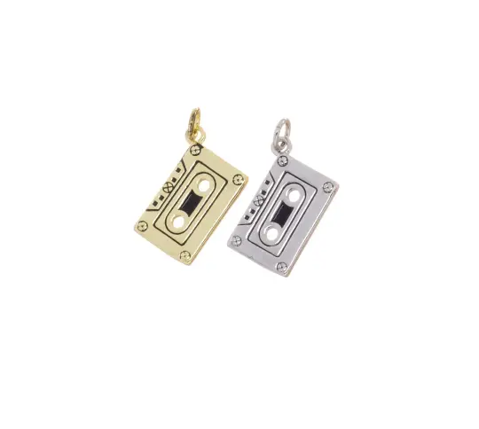 Cassette Tape Charm Gold Or Silver For Jewelry,CPG-CPS2777