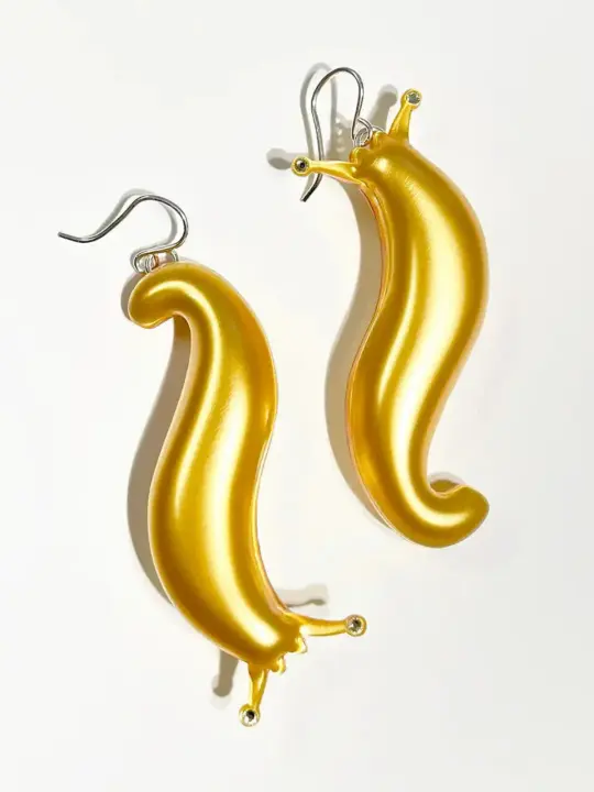 Puffy Banana Slug Earrings