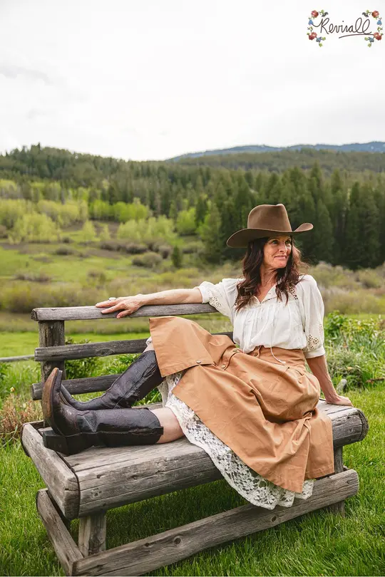 Lacey Jean Cotton Skirt in Honeycomb
