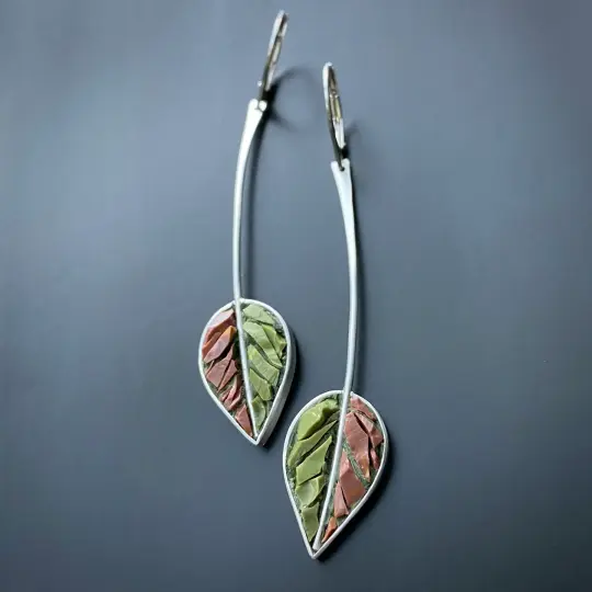 Falling Leaves Micro Mosaic Earrings