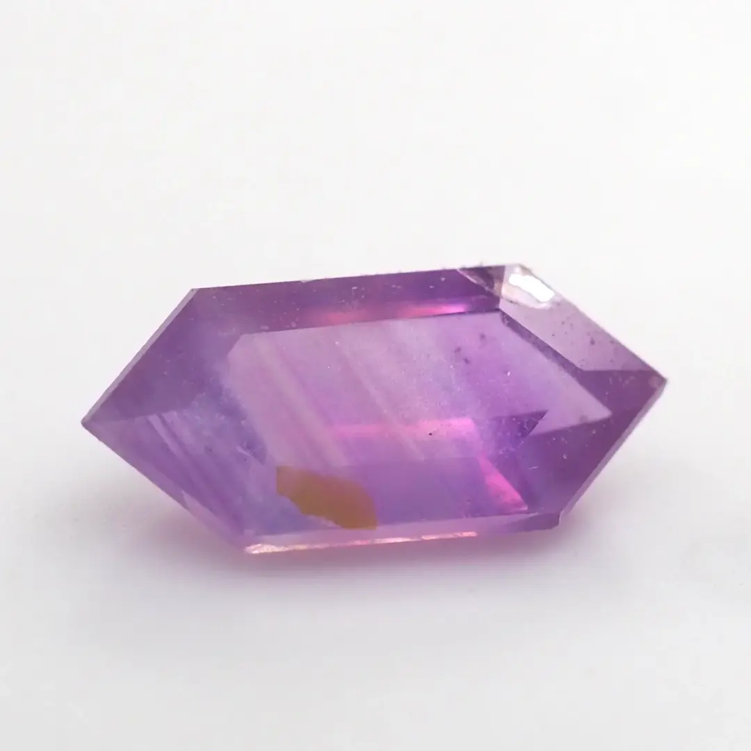 Milky pink sapphire hexagon .51ct