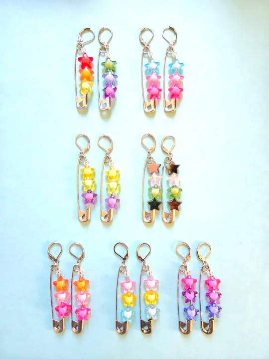 cute queer pride star earrings/mask charms