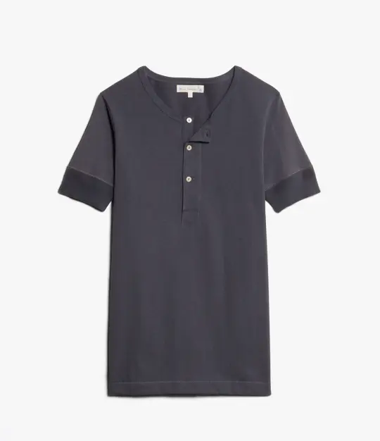 207 Loopwheeled Classic Fit Midweight Short Sleeve Henley