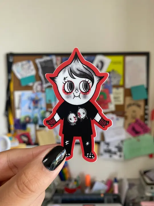 emo kewpie vinyl sticker