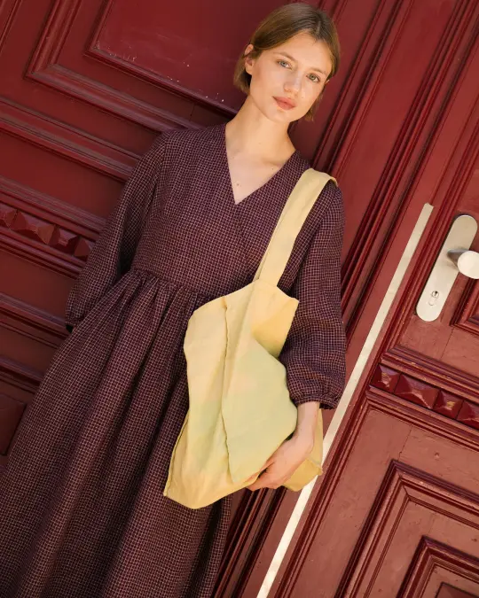 BIEL wrap-front linen dress