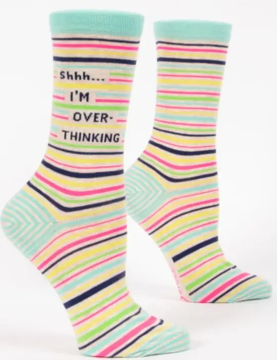 Blue Q SHHH I'M OVERTHINKING W-CREW SOCKS
