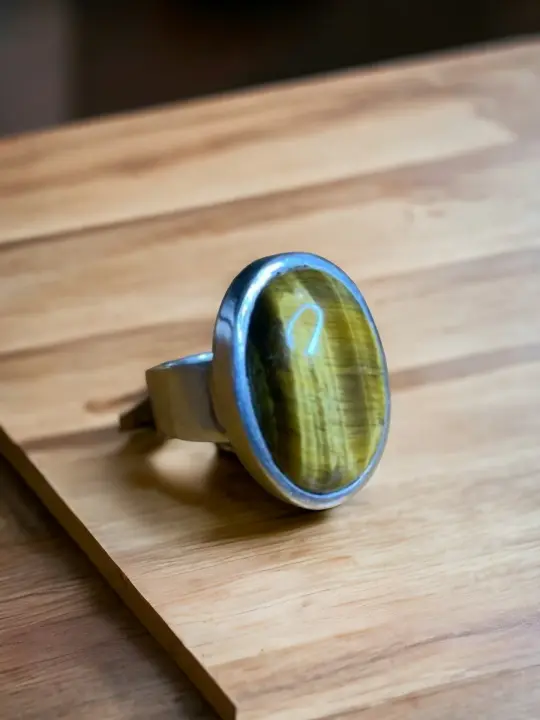 Silver Tiger Eye Ring