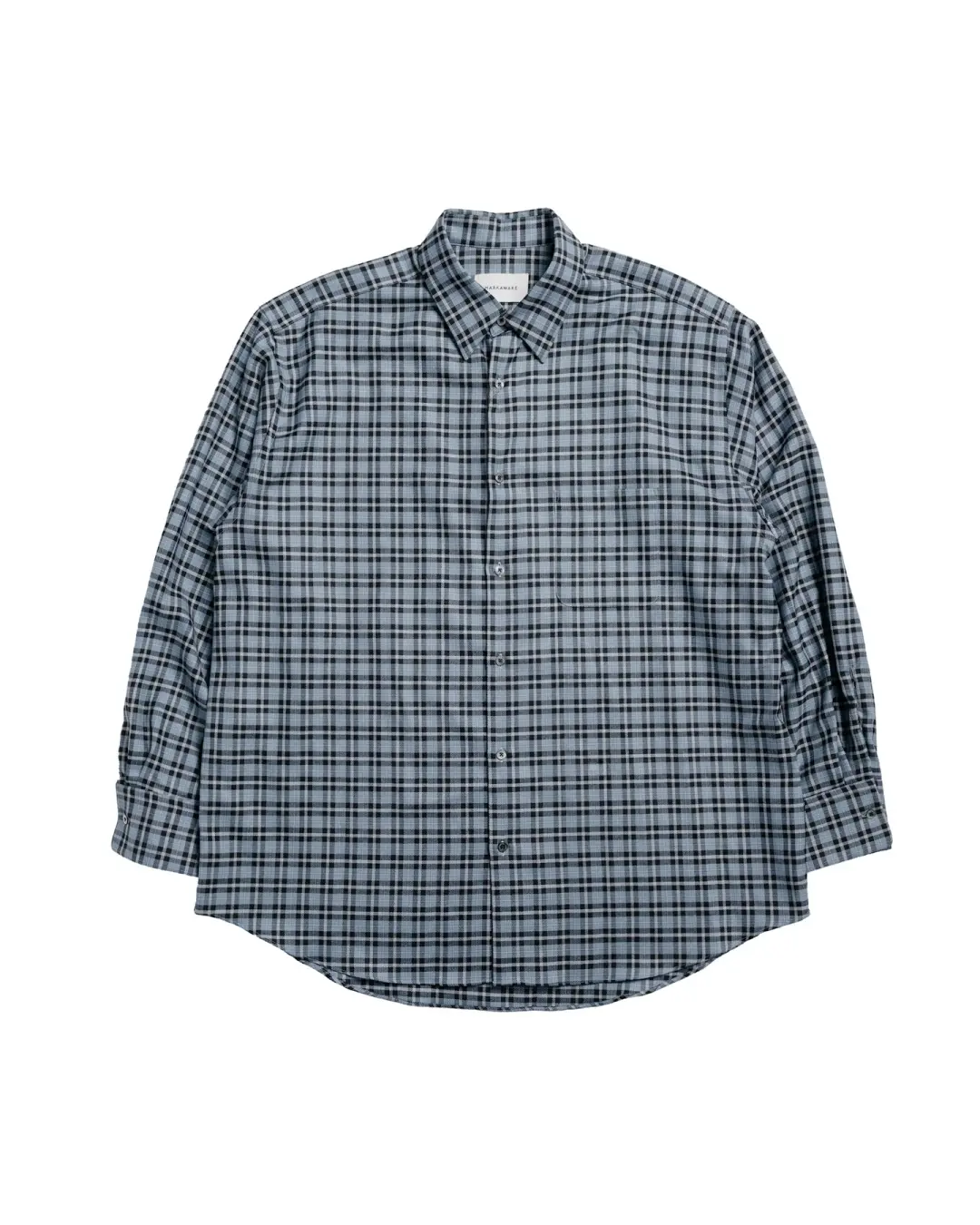 MARKAWARE Comfort Fit Shirt Organic Wool Viyella Check Blue Check