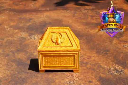 Ancient Egyptian Scarab Vault 3D Printed Dice Jail - Fate's End Collection by Kim Bolt - Step into the Sands of Ancient Legend!