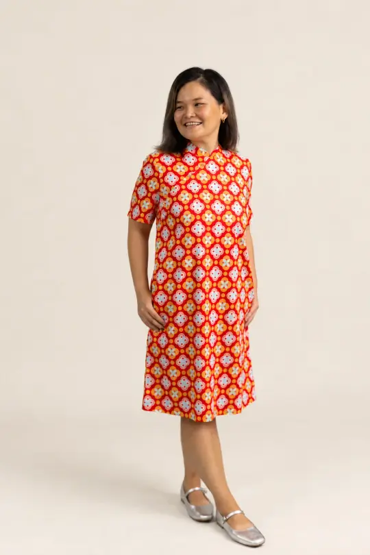 Ladies Wendy Cheongsam - Red Lucky Coins