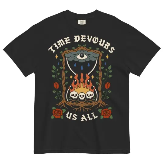 Time devours us all tshirt (black)