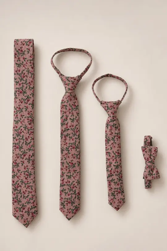 Ties in Mauve Woodland Floral