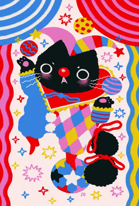 Circus Cat - Postcard