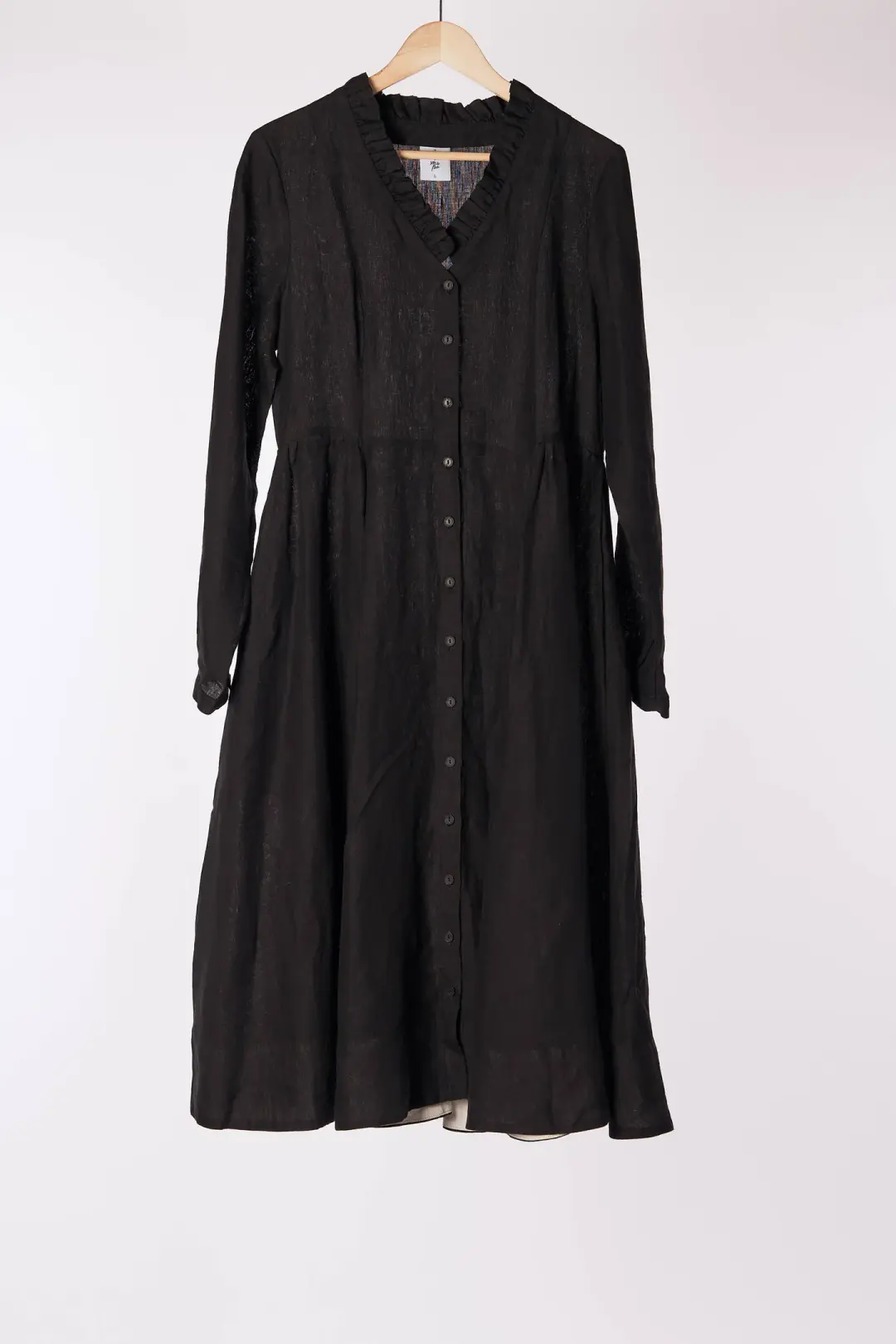 Ophelia Dress, Long Sleeve, Black Pansy