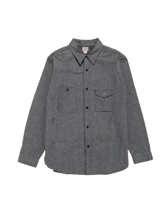The Real McCoy's MS25109 8HU Cigarette Pocket Mock-Twist Chambray Work Shirt Black